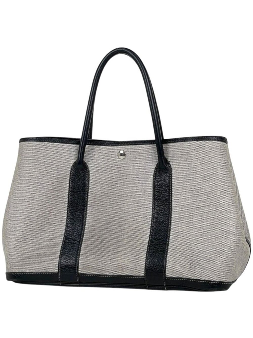Hermes Garden Party PM Tote Bag Toile H Black